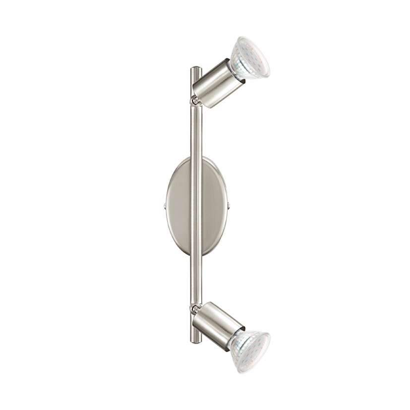 Eglo BUZZ-LED Illuminazione da Parete Orientabile in Metallo Nichel Satinato con 2 x 3W GU10