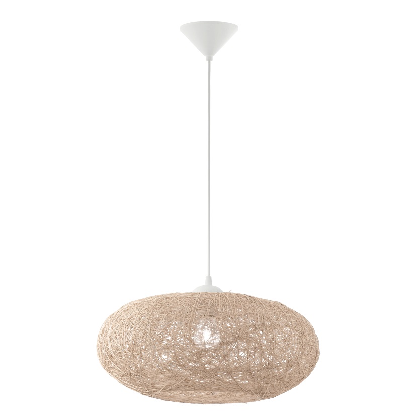 EGLO CAMPILO Lampada a Sospensione E27 60W Beige con Paralume Geometrico