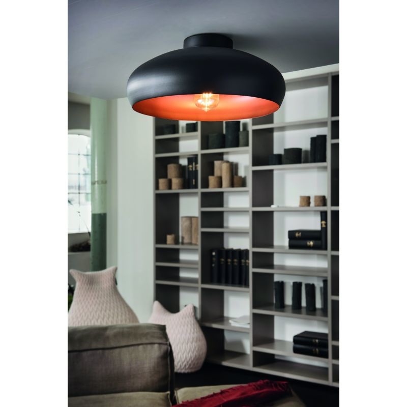 EGLO Mogano Lampada a Soffitto Glamour Ø 40 cm E27 - Design Retrò in Acciaio Nero