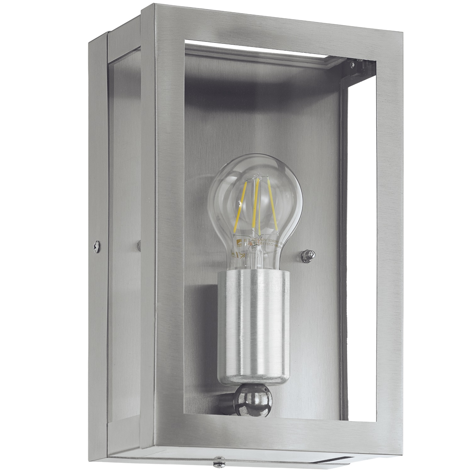 EGLO Alamonte Applique da Esterno in Acciaio Inox Argento E27 60 W IP44