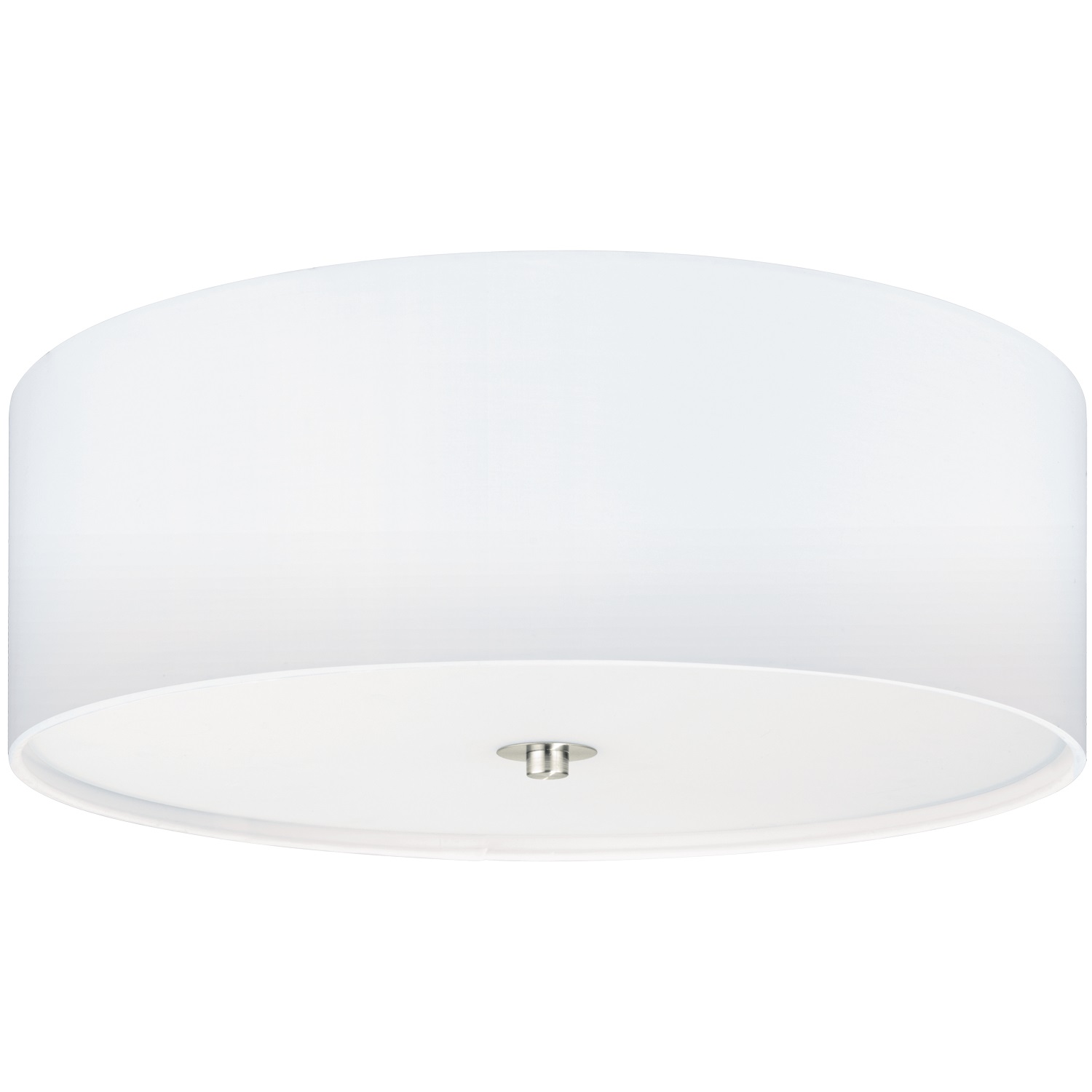 Eglo Plafoniera Pasteri Ø 48cm, Tessuto Bianco, 3 Punti Luce, Dimmerabile