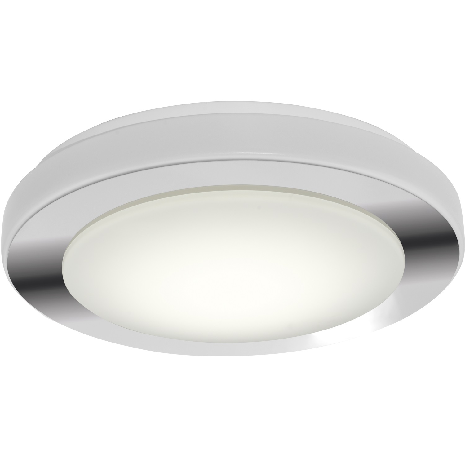 Eglo CARPI Plafoniera LED Ø 38,5 cm Cromato/Bianco, 1600lm, IP44 per Ambienti Umidi
