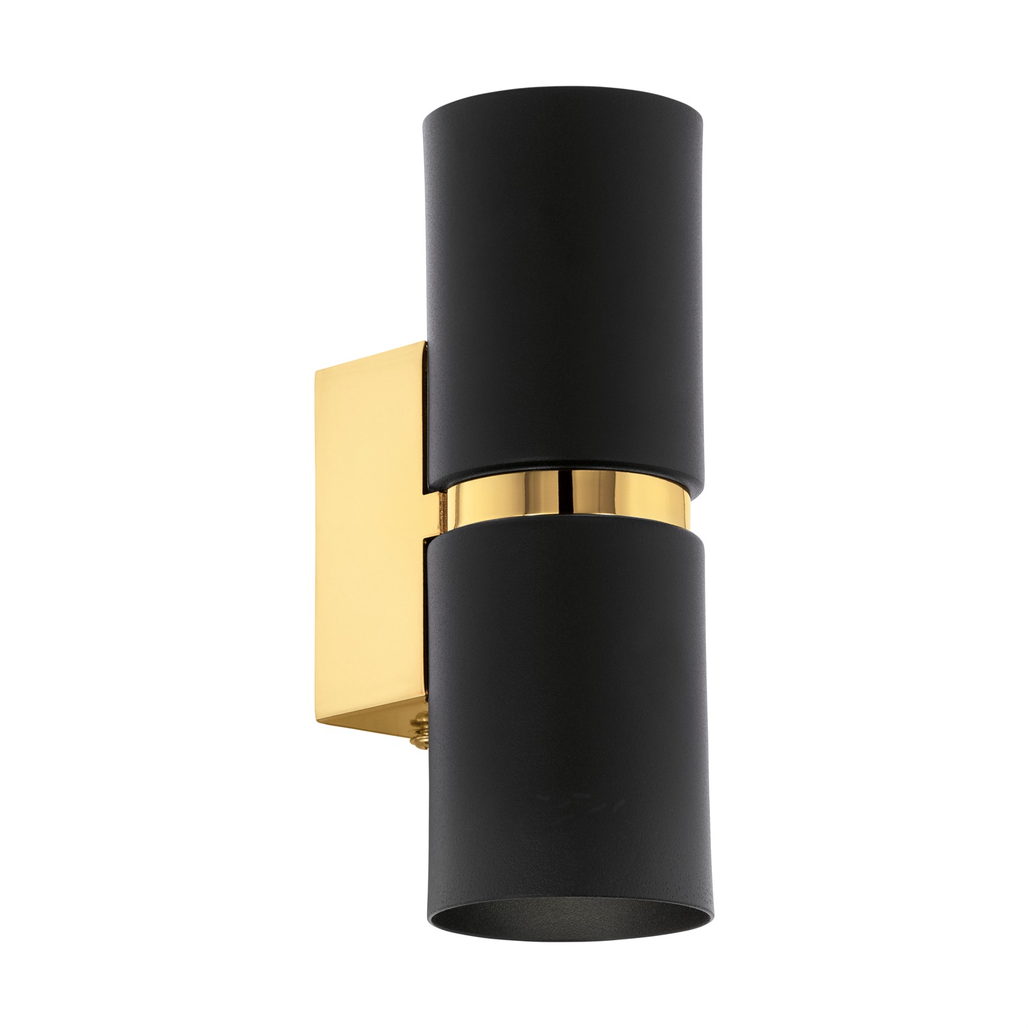 Eglo Passa Lampada da Parete in Acciaio, 6.6 W, GU10, Nero/Oro, Dimensioni 6x17 cm, Lampadina LED Inclusa
