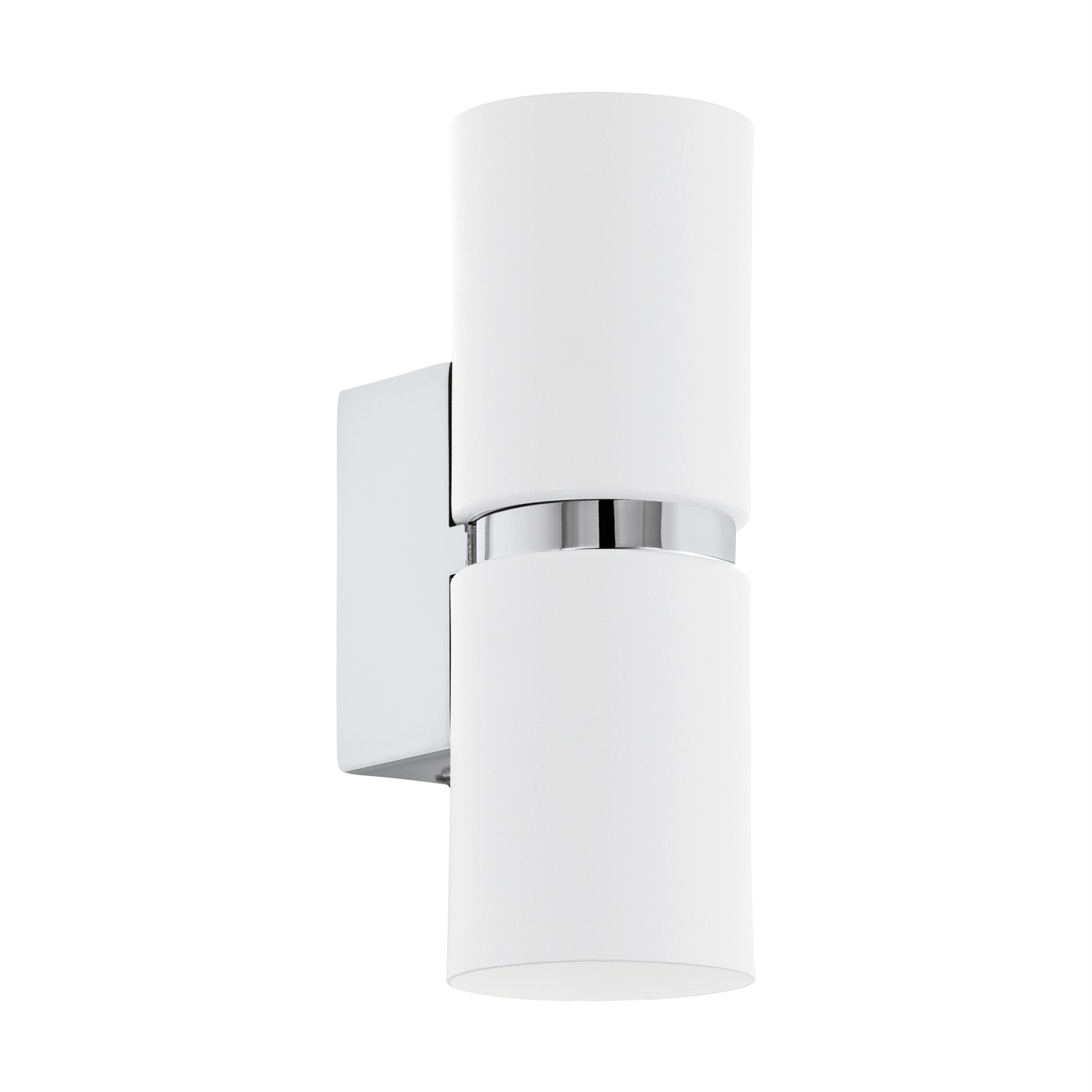 Eglo Passa Lampada da Parete in Acciaio, 2xGU10, 6x8.5x17 cm, Luce Indiretta, Colori Cromato/bianco e Marrone/rame