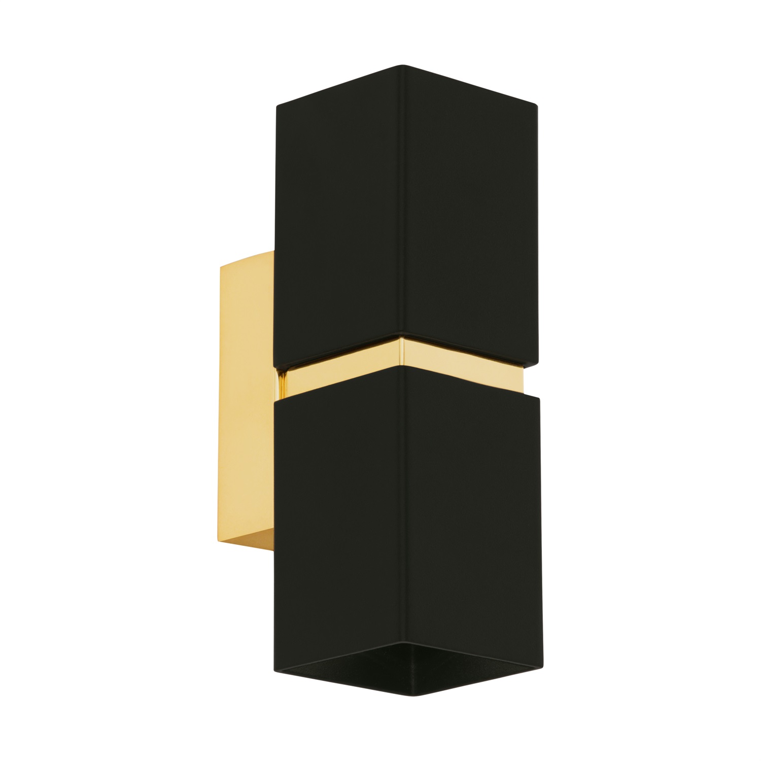 Eglo Passa Lampada da Parete in Acciaio 6.6 W, Nero/Oro, 2 Luci GU10