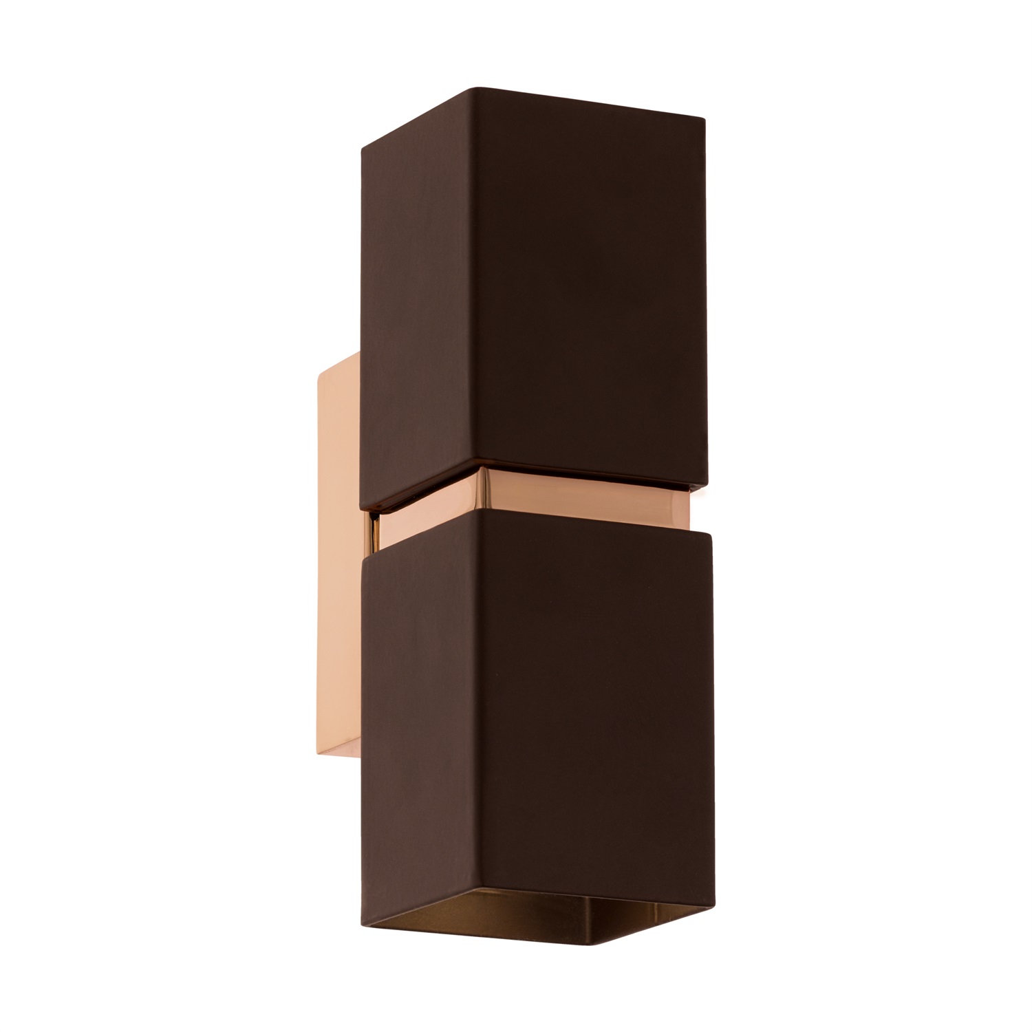 Eglo Passa Lampada da Parete Moderna in Metallo Marrone/Rame, 2xGU10, 5.5x8.5x17 cm, Lampadine Incluse