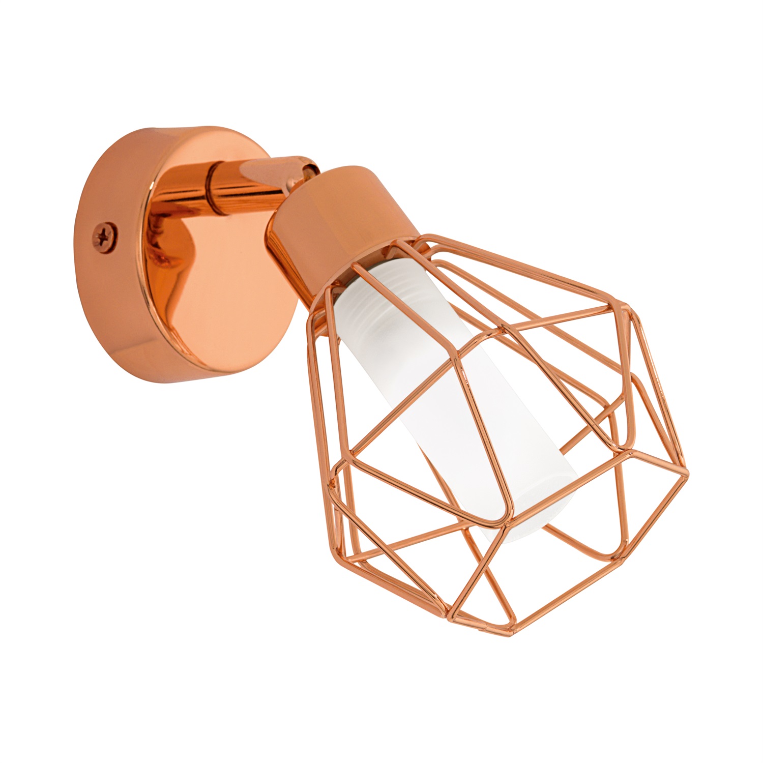 EGLO Zapata Faretto da Parete in Acciaio Rame, 3 W, Orientabile 360°, Diametro 6 cm, Altezza 15-16.8 cm, Lampadina G9 Inclusa