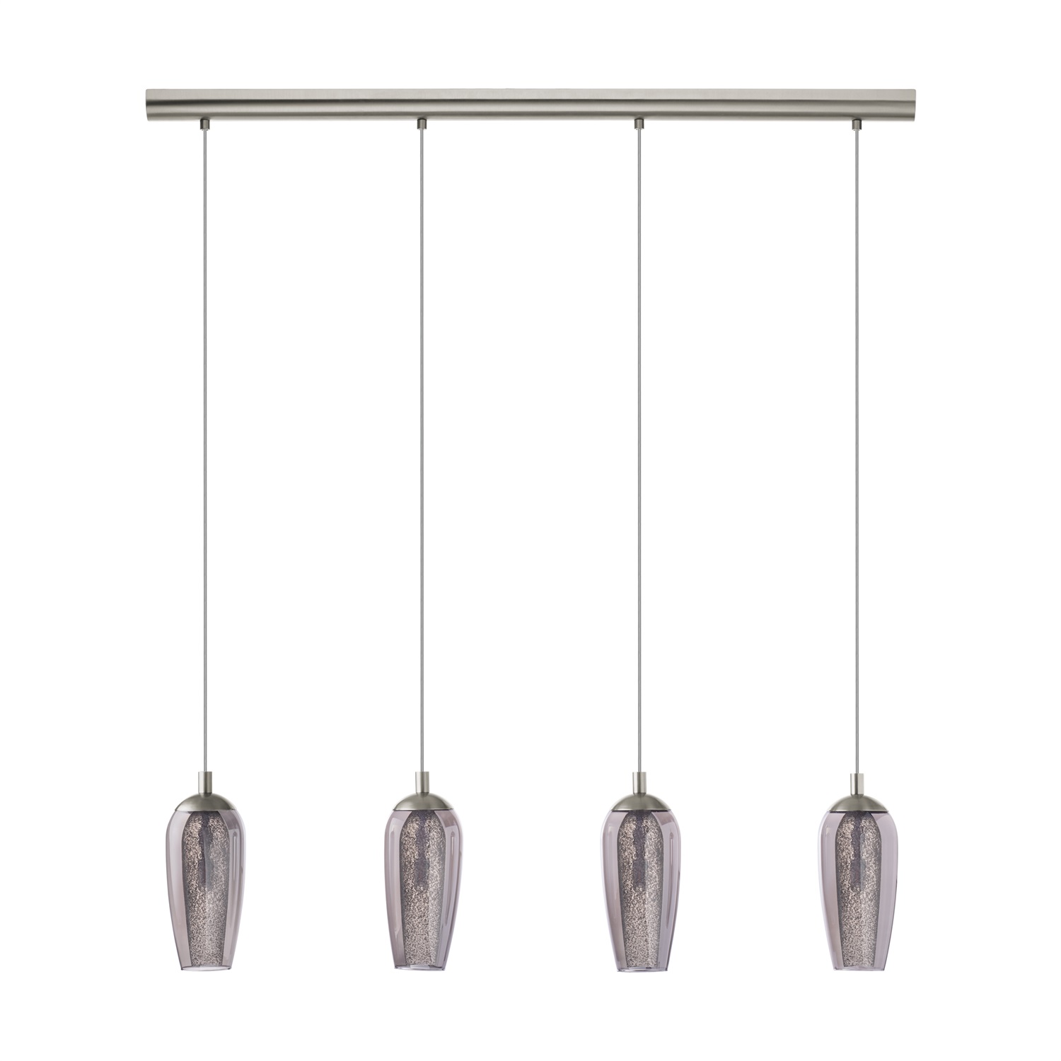 EGLO Farsala Lampada a Sospensione in Acciaio Nichelato Opaco, 3 W, G9, 4 Luci, Dimensioni 97.5x110 cm, 3000K, 1440 Lumen