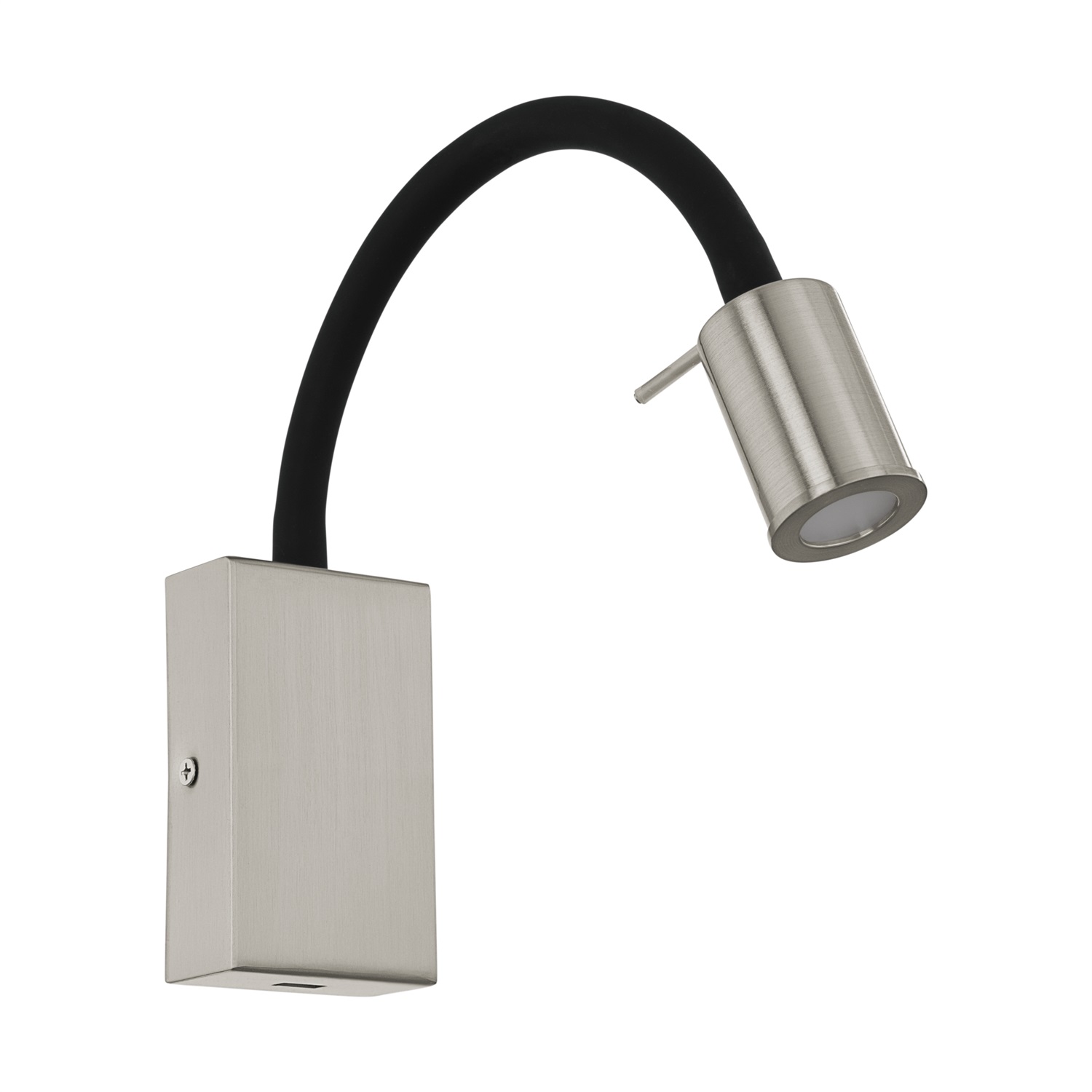 EGLO Tazzoli Lampada da Parete LED 3.5W, Acciaio Nichel Opaco e Nero, 380 Lumen, Dimensioni 6.5x30 cm