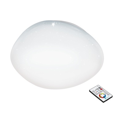 EGLO SILERAS Plafoniera LED Ø 60 cm con Telecomando, Effetto Cristallo, 31W, 4600 Lumen