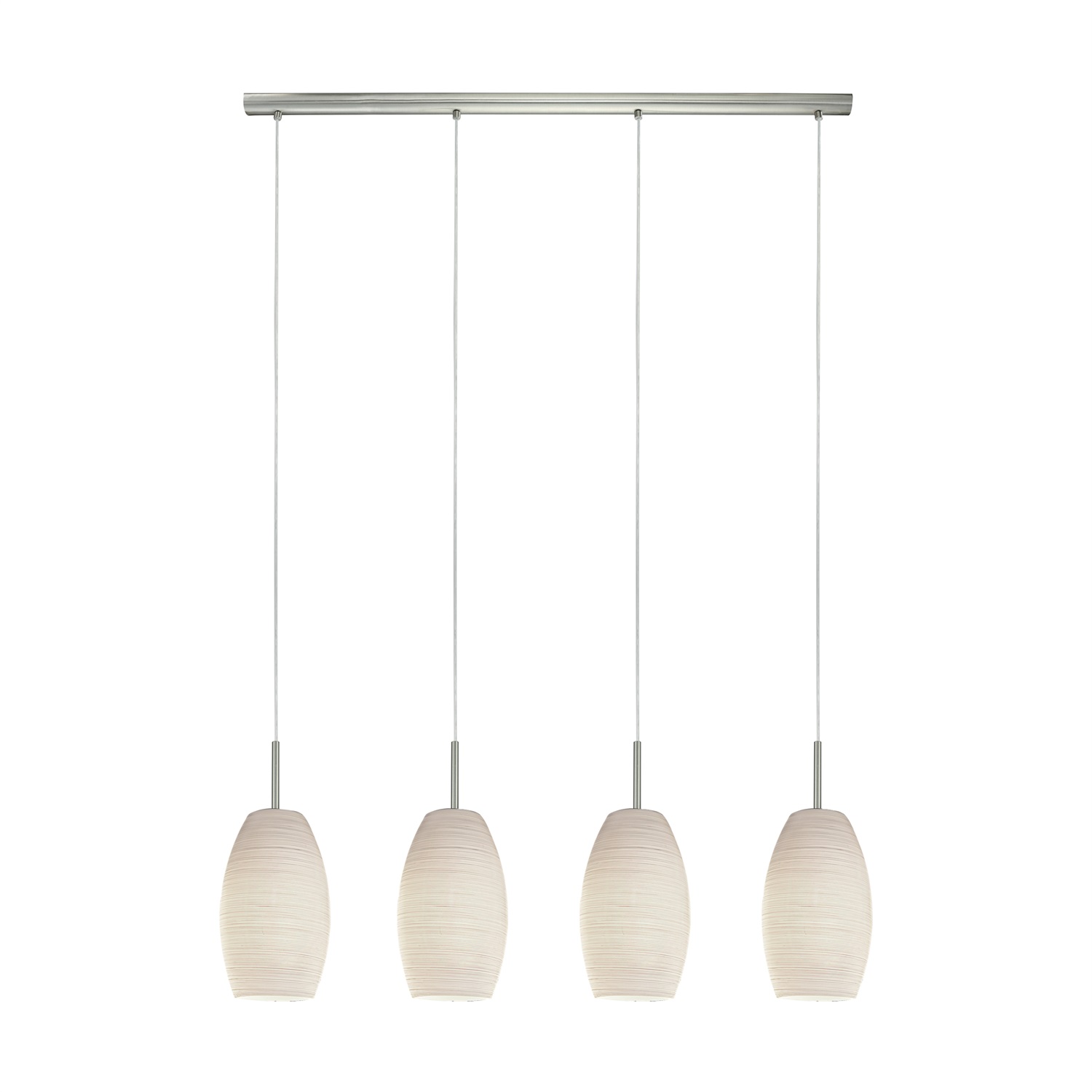 EGLO Batista 3 Lampada a Sospensione in Acciaio Nichel Opaco con 4 Punti Luce E27 - Design Semplice e Versatile