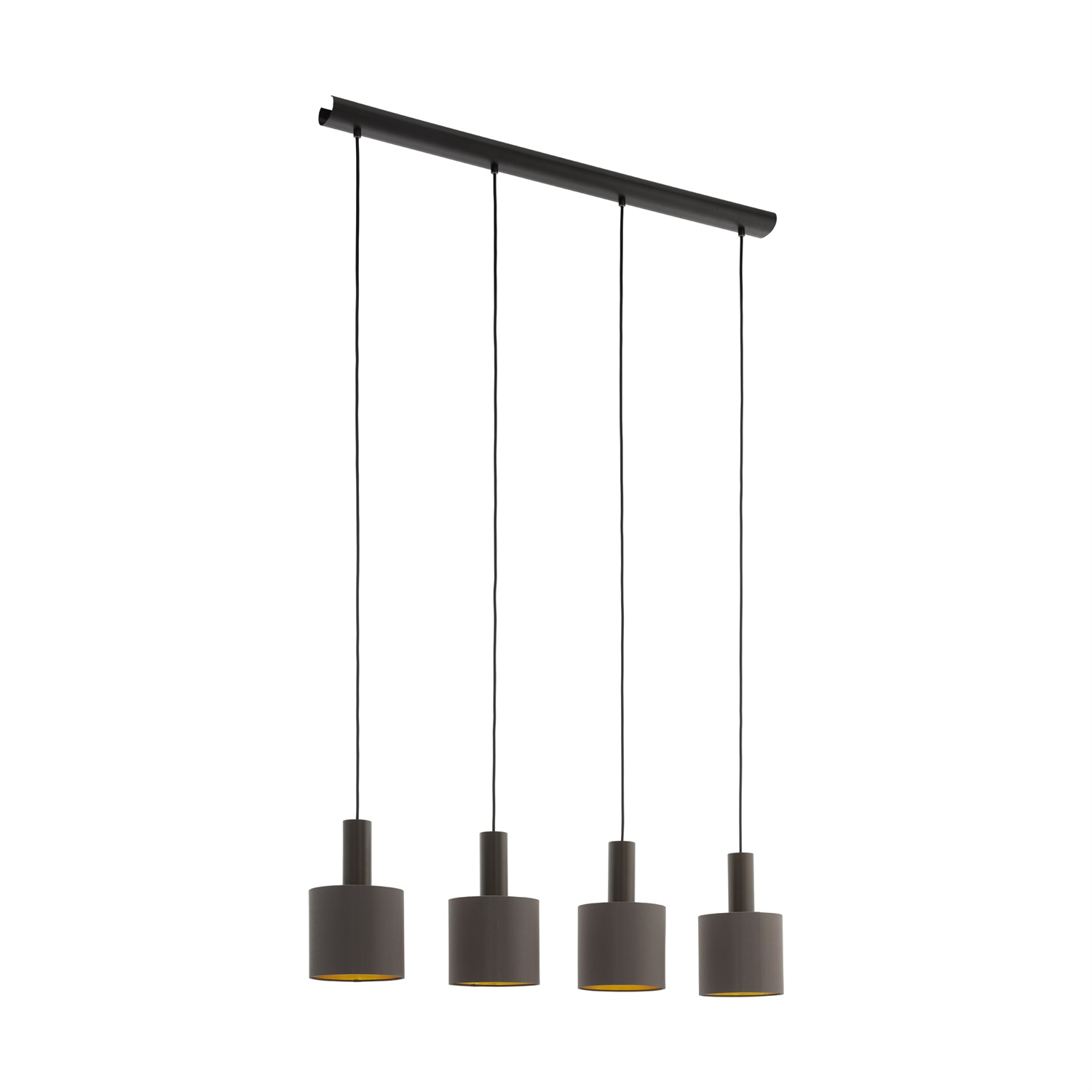 EGLO 97685 Lampada a Sospensione Concessa 1, 4 Luci, Dimmerabile, Marrone Scuro e Oro, Attacco E27