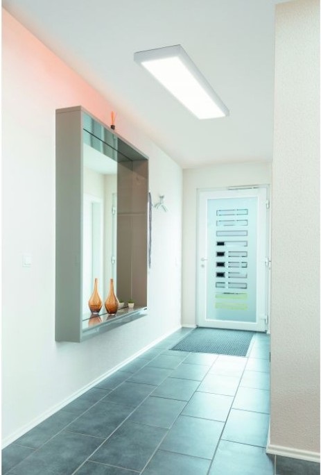 EGLO Salobrena-A Plafoniera LED Integrato 119.5 x 10 cm, Bianco, 30W, 3900 Lumen, Telecomando Incluso