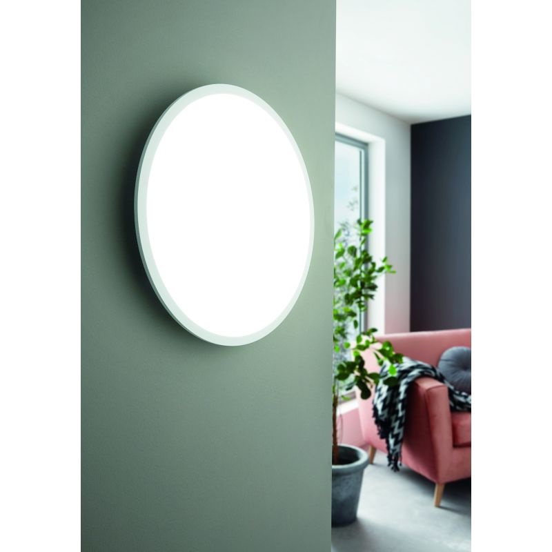 Eglo Lampada da Soffitto LED Integrato Ø 45 cm, Bianco, Telecomando Incluso