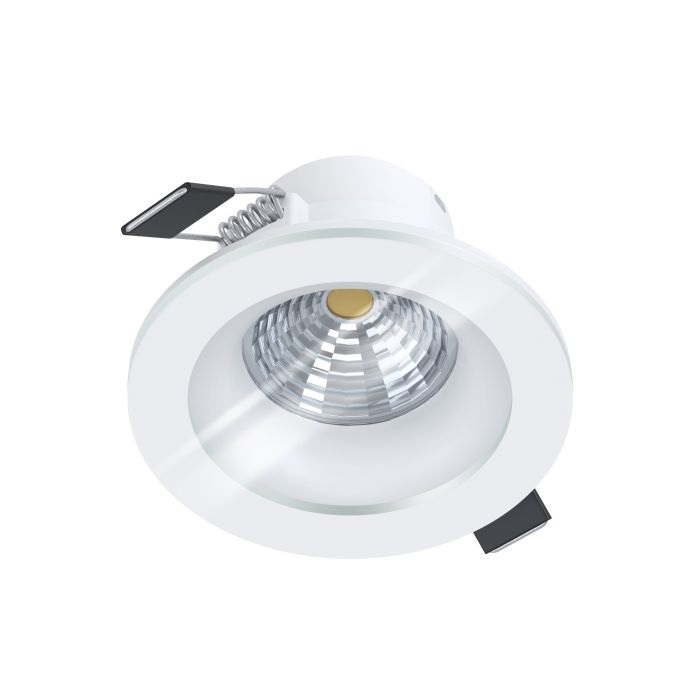 Eglo Faretto LED da Incasso Salabate, Dimmerabile, Alluminio Bianco, Luce Calda 3000K, 380 lm, Ø 8,8 cm