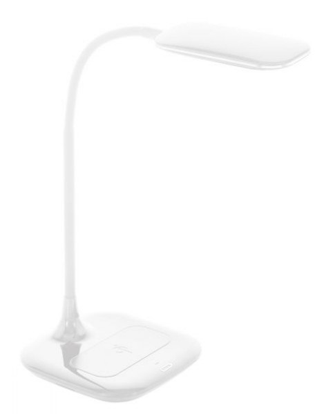 EGLO Masserie Lampada da Tavolo LED Dimmerabile Bianco con Funzione Touch e QI Charger
