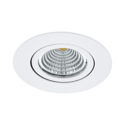Eglo Saliceto Faretto LED da Incasso Dimmerabile in Alluminio Bianco, Ø 8,8 cm, Luce Calda 6W