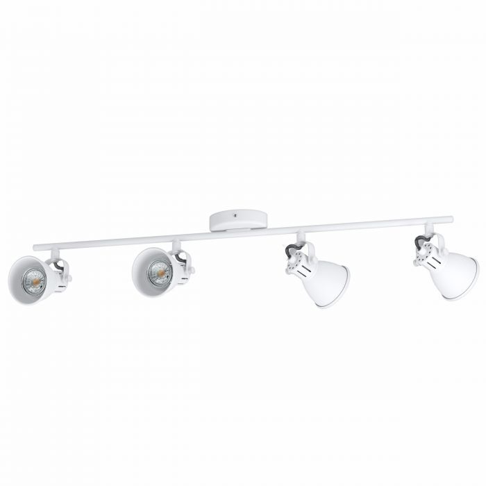 Eglo Seras 1 Plafoniera Decorativa Bianco Opaco con 4 Faretti Orientabili GU10