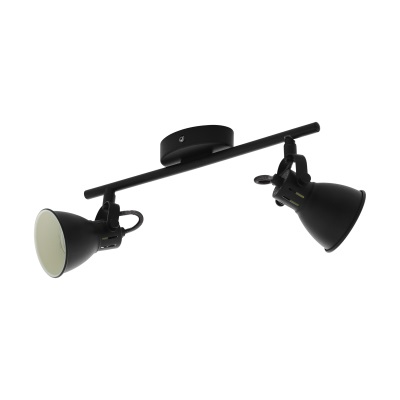 Eglo Seras Faretto d'illuminazione da superficie 2 luci orientabile GU10 Nero opaco