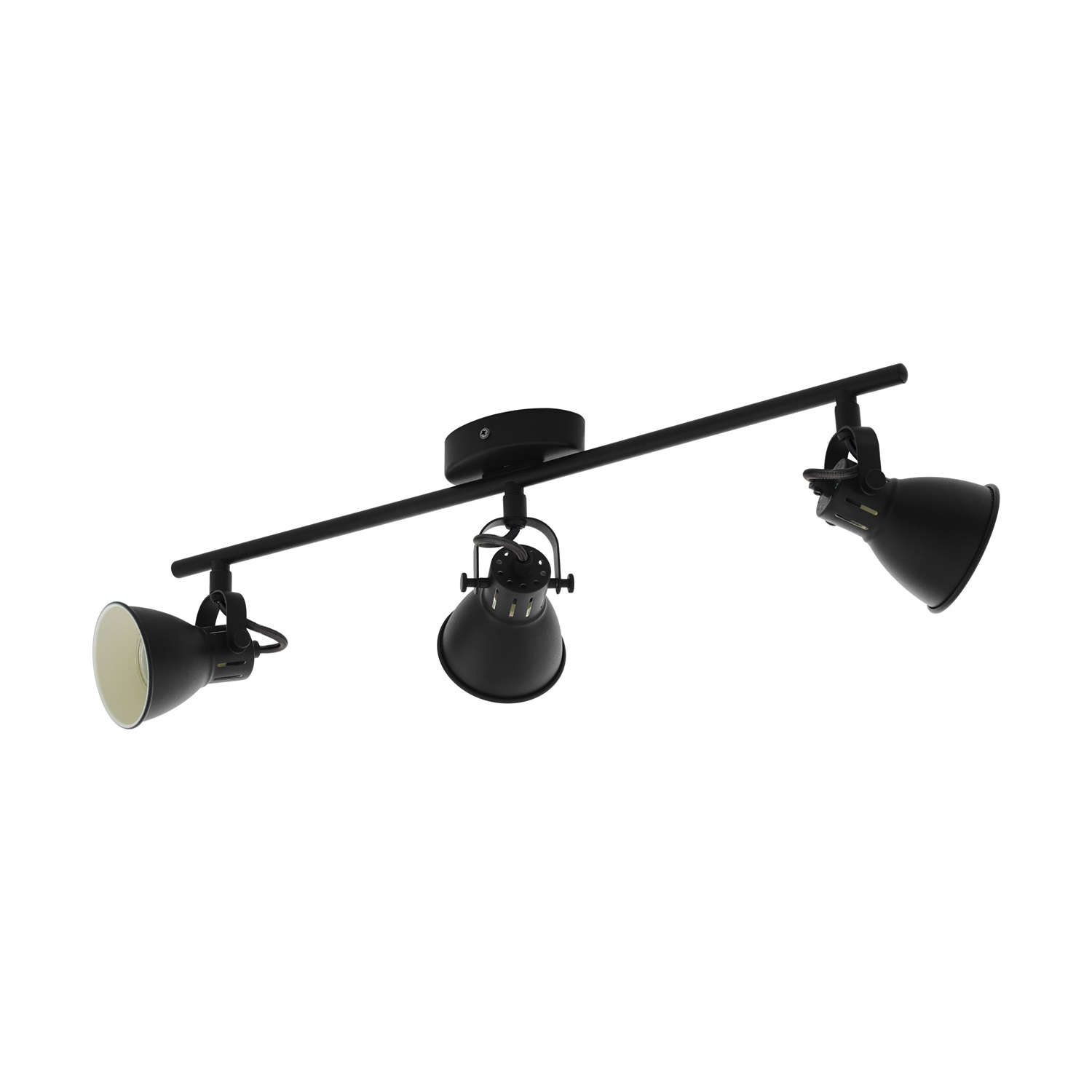 EGLO SERAS 2 Faretto d'illuminazione da superficie orientabile in acciaio nero con 3 luci GU10