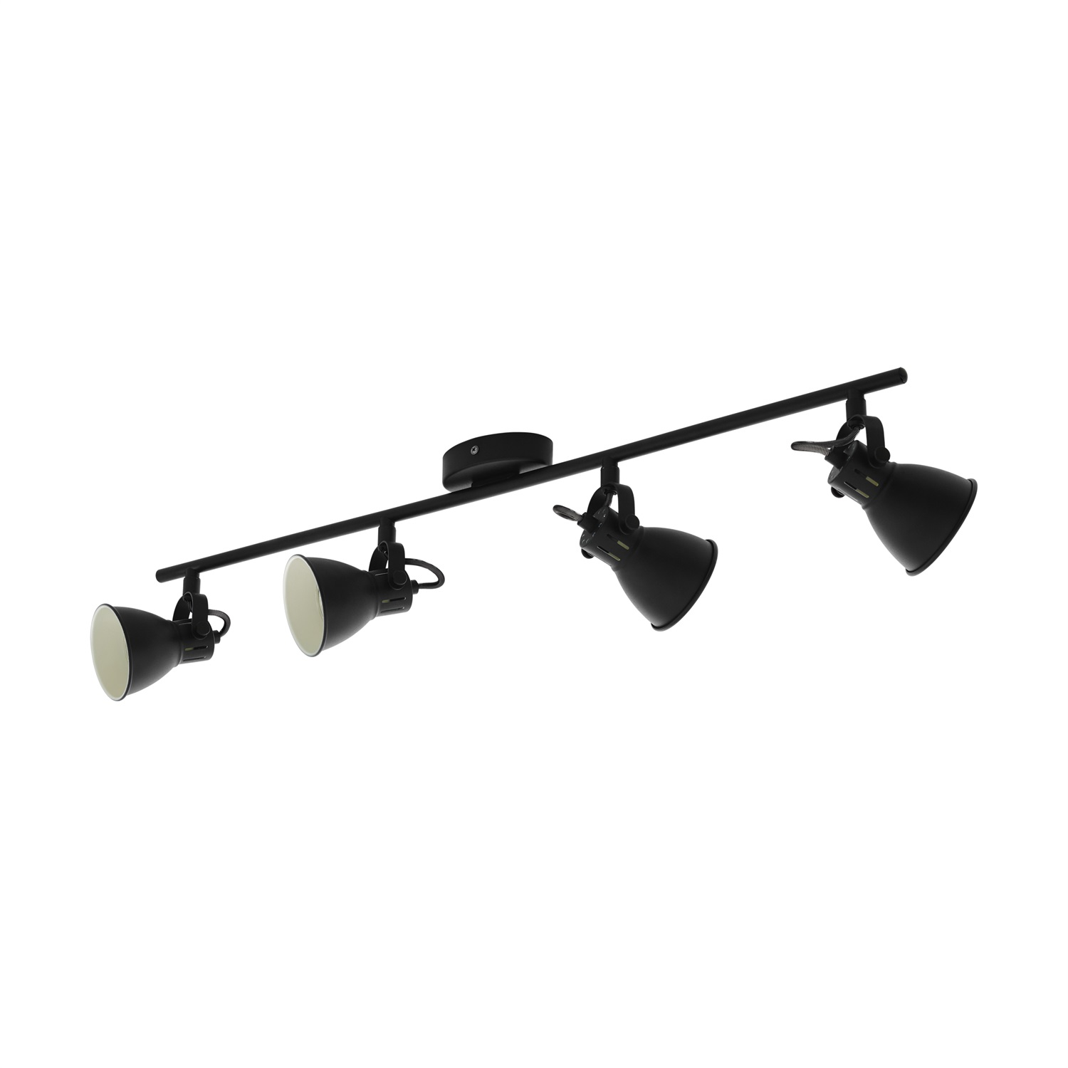 Eglo Spot Faretto Orientabile 4 Luci Nero Opaco con Attacco GU10