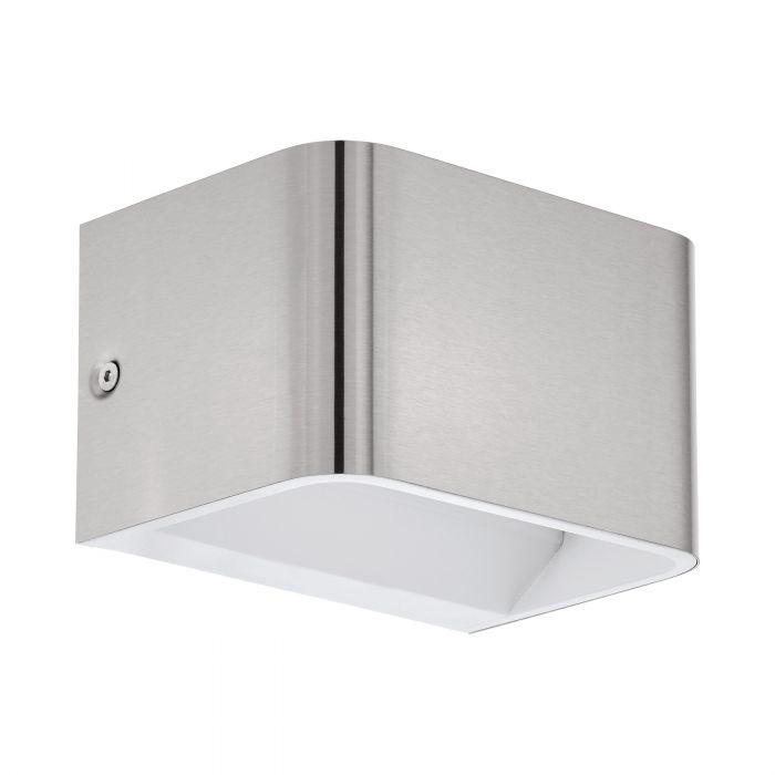 Eglo Sania 4 - Lampada da Parete a LED Minimalista in Alluminio Nichel Opaco, 6W, 3000K, 670LM, L 13 cm