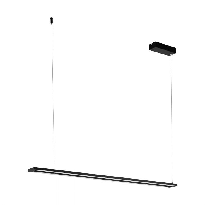 Eglo Lampadario a Sospensione Dimmerabile in Alluminio e Acciaio Nero con 2 Luci LED e Altezza Regolabile