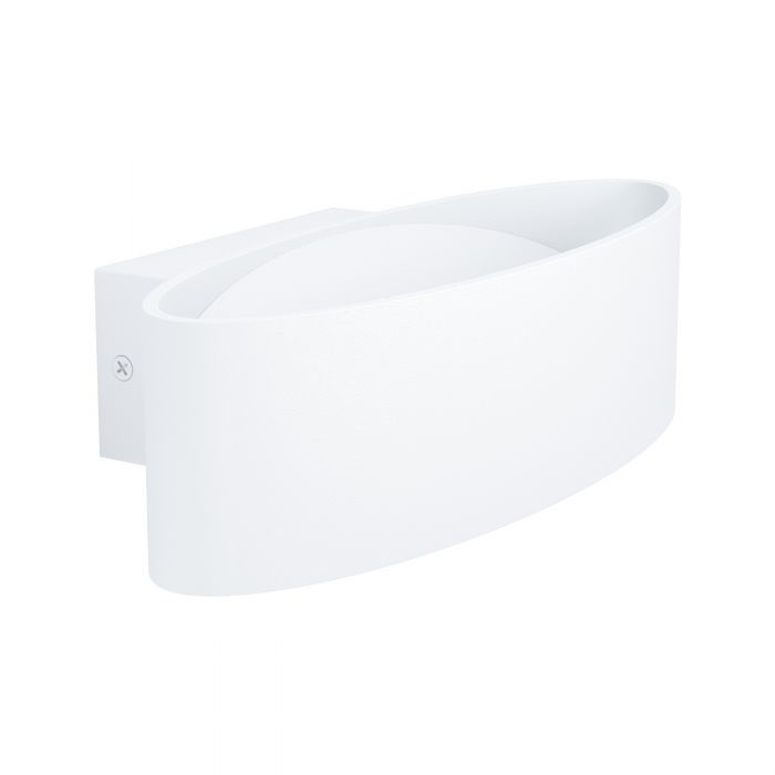 EGLO MACCACARI Lampada da Parete LED in Alluminio Bianco e Acciaio, Design Moderno e Minimalista