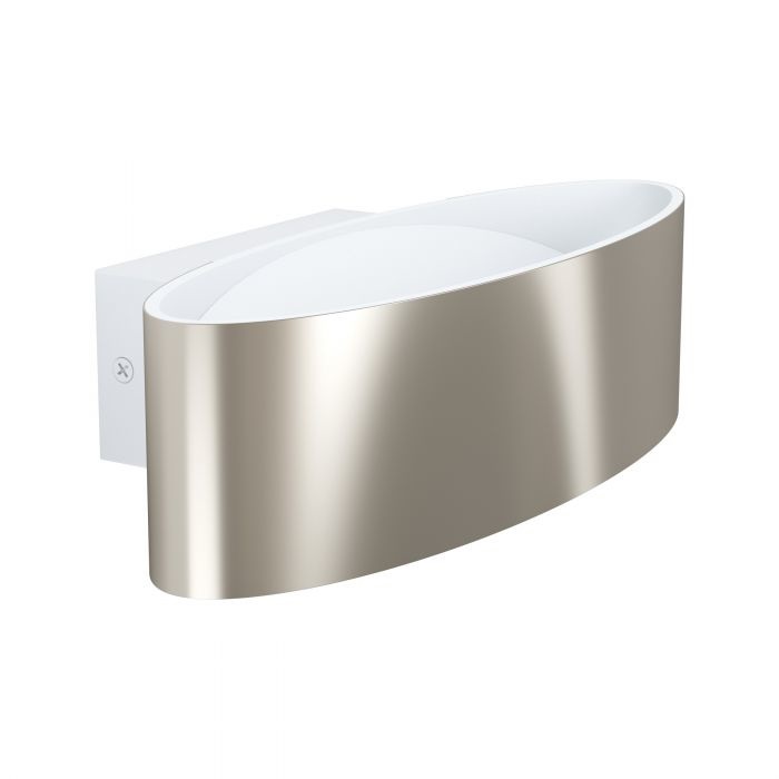 Eglo MACCACARI Lampada da Parete LED, Bianco, Nichel Opaco, Design Moderno e Minimalista