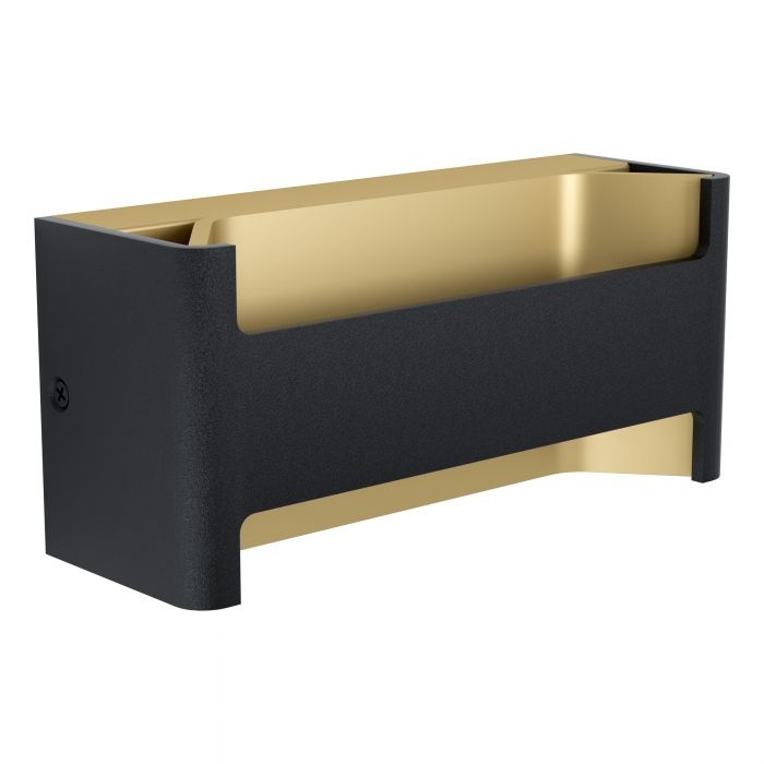Eglo FELONICHE Lampada da Parete LED in Alluminio Nero con Interno Dorato - Design Moderno e Minimalista