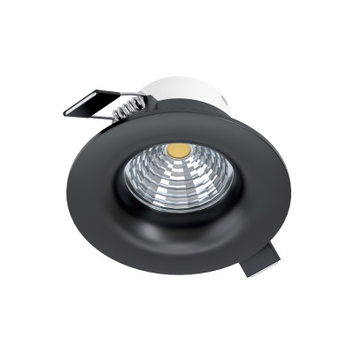Eglo Faretto da Incasso Saliceto in Alluminio Nero, Dimmerabile, Luce Calda 6W, Ø 8,8 cm
