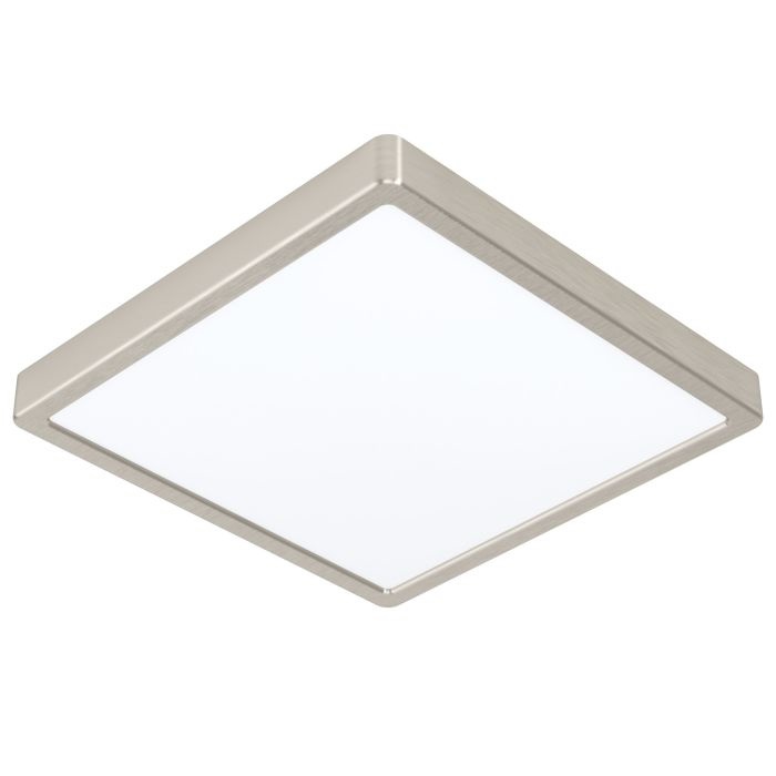 Eglo Fueva-Z Plafoniera Smart LED per Bagno in Alluminio Nichel Opaco, 28,5 cm, Dimmerabile e Controllo Vocale, IP44