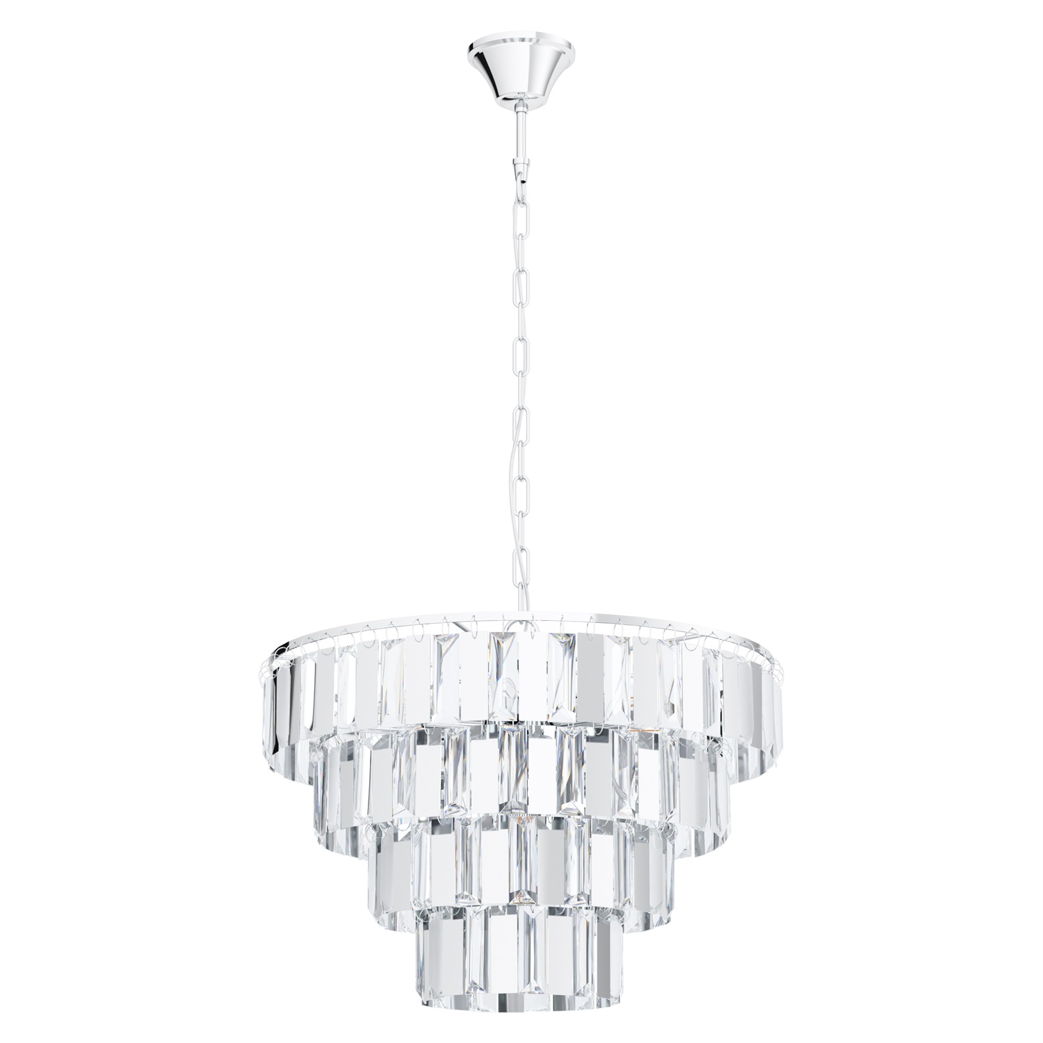 EGLO Lampada a Sospensione ERSEKA 99094 - Dimmerabile, Acciaio Cromato e Cristallo, Design Moderno