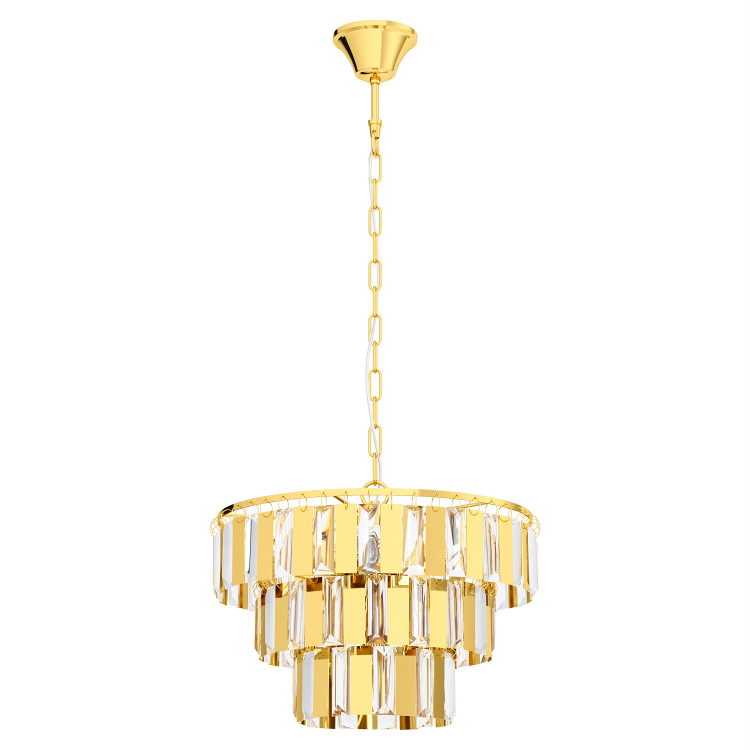 EGLO Erseka Lampada a Sospensione Moderna 5 Luci E14 Ø 385mm in Acciaio e Ottone, Dimmerabile