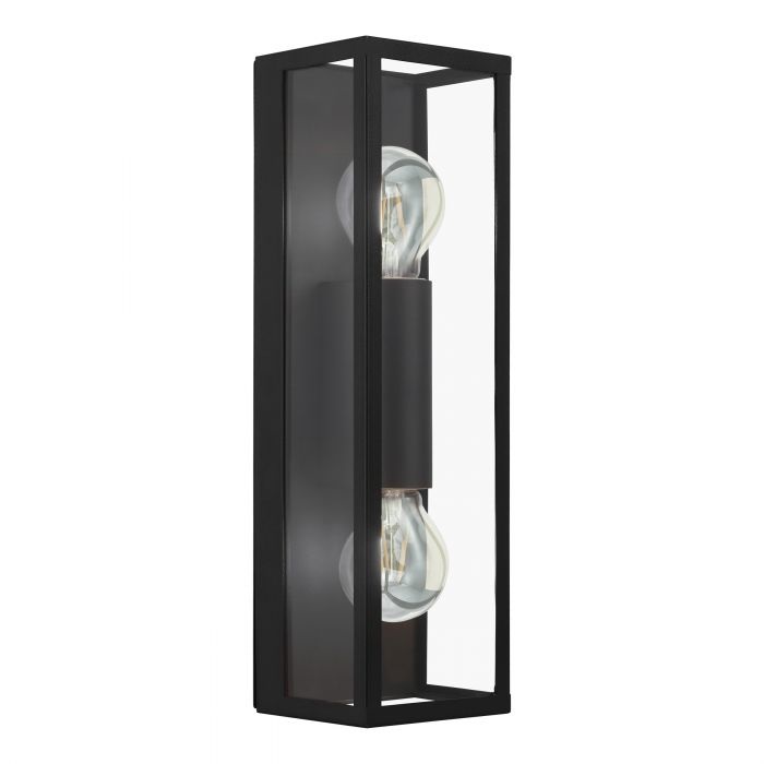 EGLO Amezola Applique 2 Luci E27 in Metallo Nero con Grado di Protezione IP44