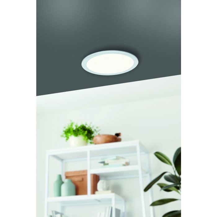 Eglo Fueva 5 Faretto da Incasso LED Bianco, 17W, 2100 Lumen, Design Rotondo e Piatto