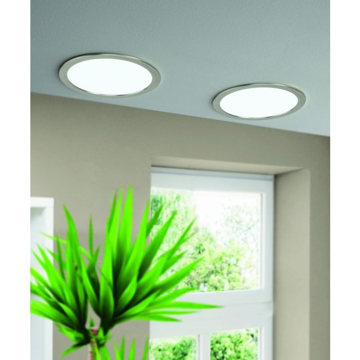 Eglo Fueva 5 Faretto da Incasso LED Tondo in Nichel Opaco, 17W, 2100 Lumen, Luce Naturale