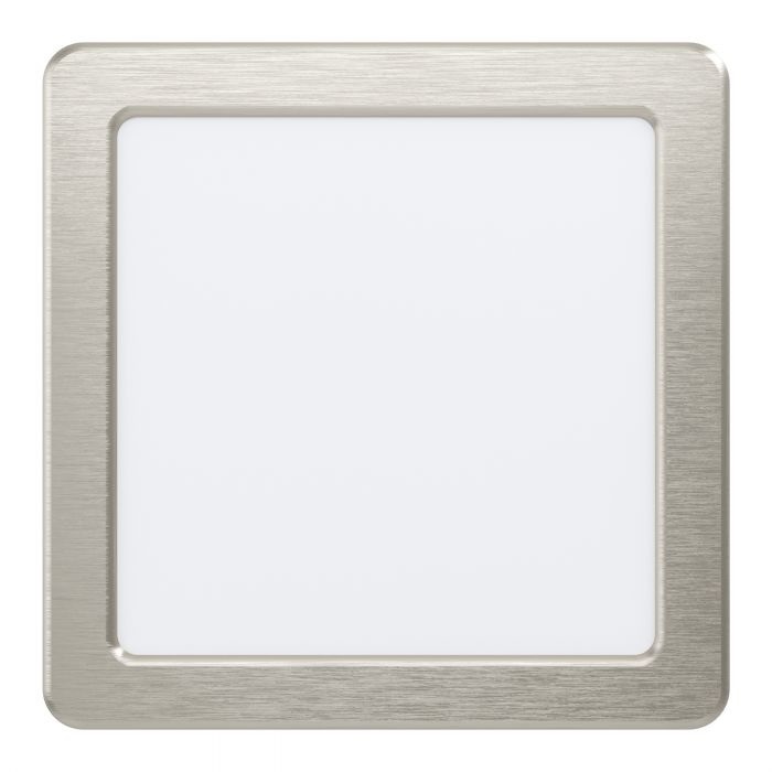 EGLO Fueva 5 Faretto da Incasso LED Quadrato in Acciaio Nichel Satinato, 11W 4000K, Dimensioni 16,6x16,6 cm