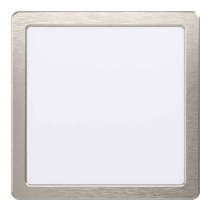 EGLO Fueva 5 Faretto da Incasso Quadrato Led 21,6x21,6 cm in Nichel Opaco e Bianco, 17W, 2100 Lumen, Luce Naturale