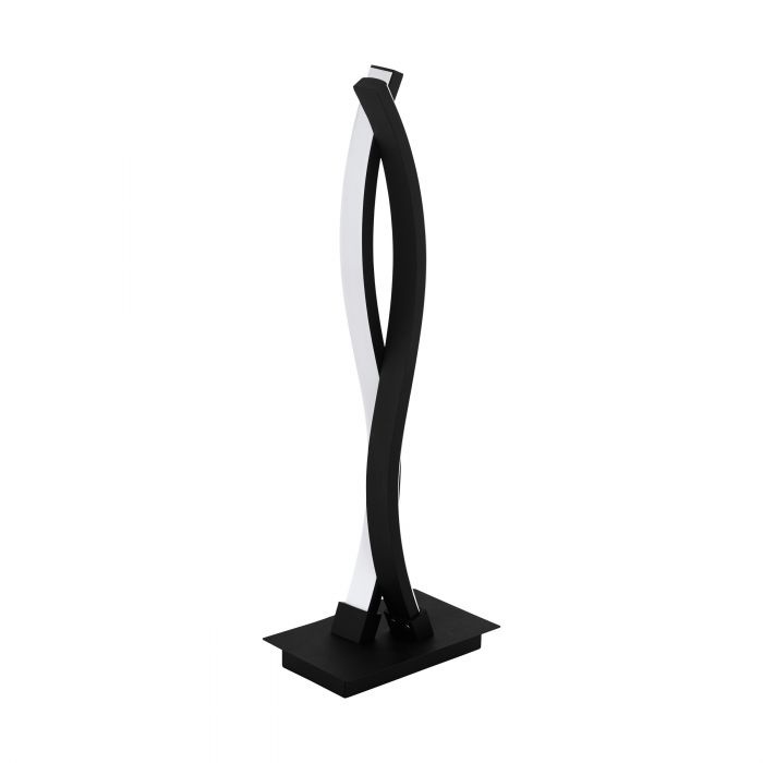 EGLO Lasana 3 Lampada da Tavolo LED 11,5W 1200lm Bianco Caldo 3000K con Interruttore - Design Moderno in Acciaio Nero e Plastica Bianca