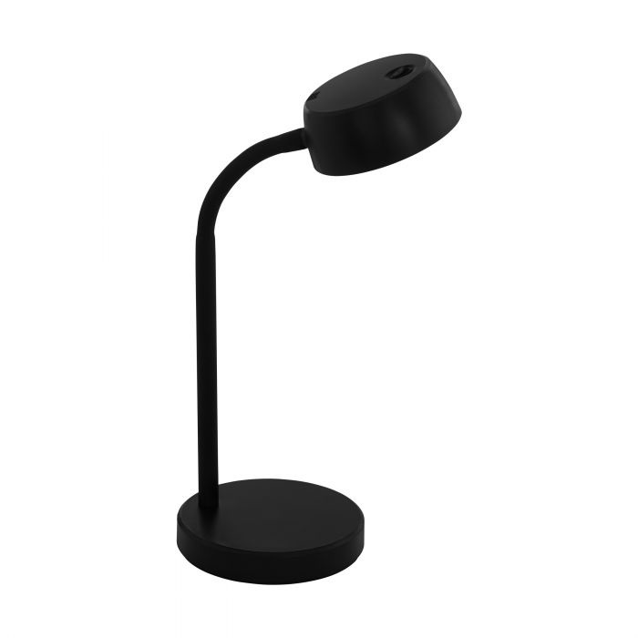 Eglo Lampada da tavolo LED Cabales nera 3000K, interruttore a bilanciere, in plastica