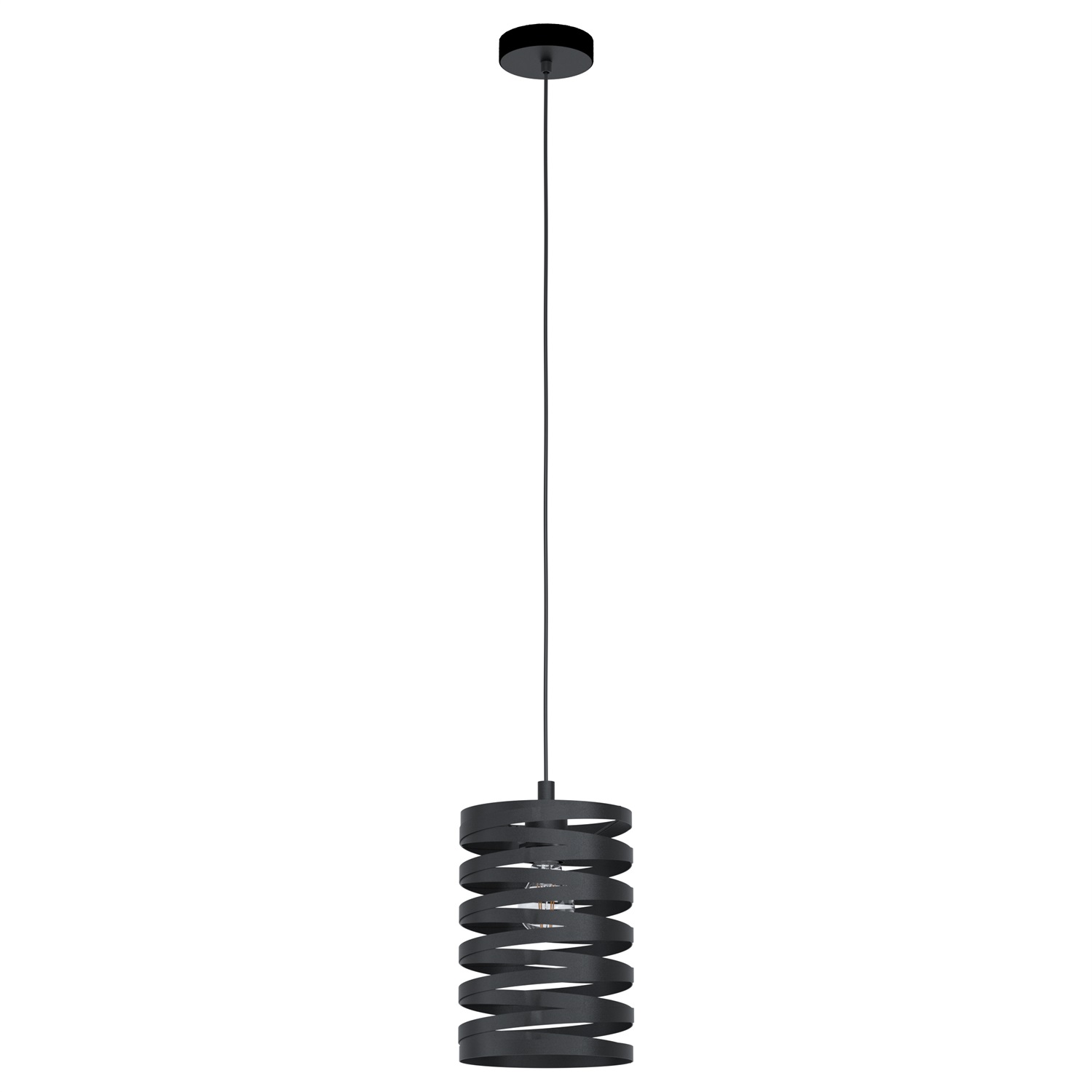 EGLO Lampada a sospensione Cremella Ø18 cm in acciaio nero, dimmerabile e con sorgente luminosa inclusa