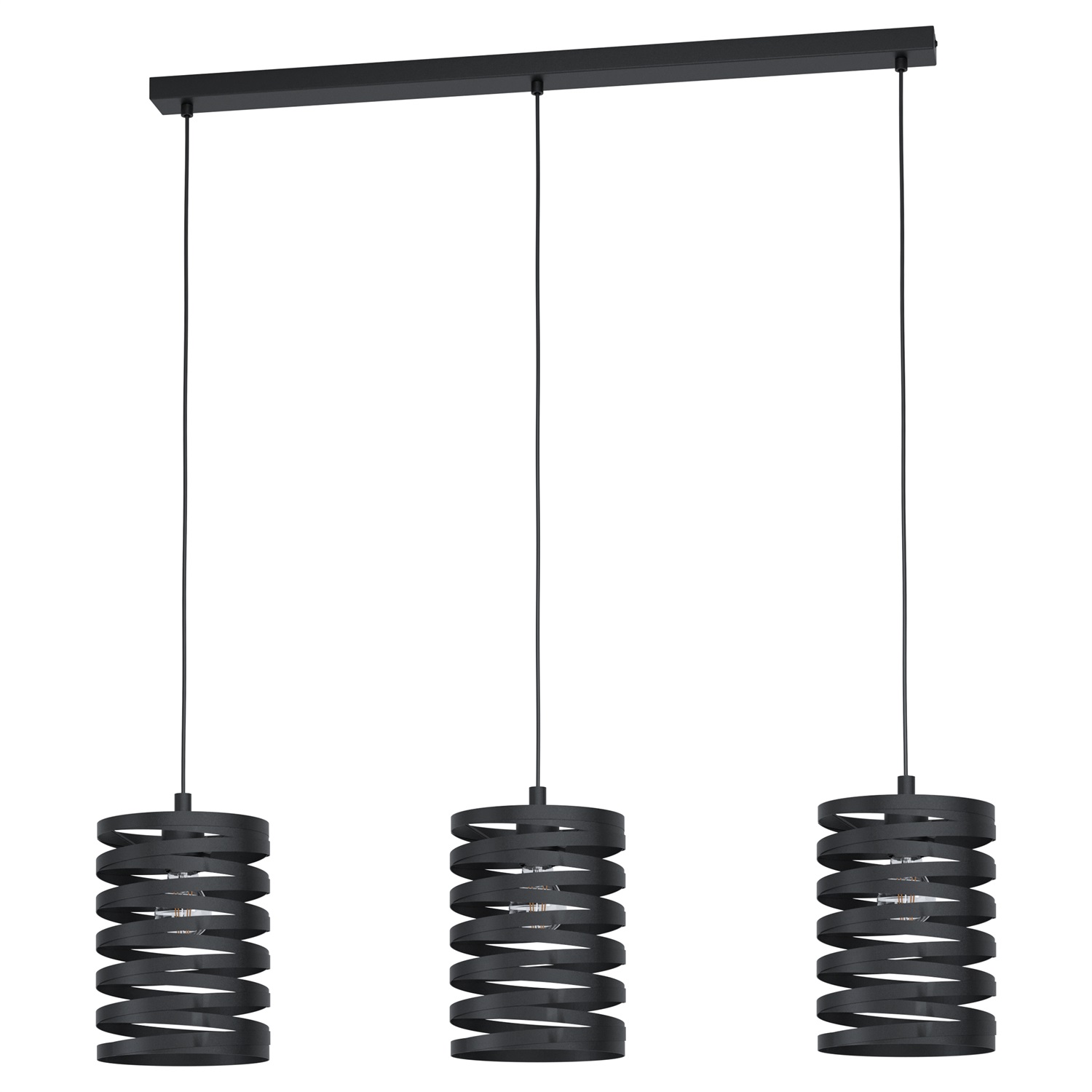 EGLO CREMELLA Lampadario a Sospensione Dimmerabile E27 120W Nero con Paralume Rotondo