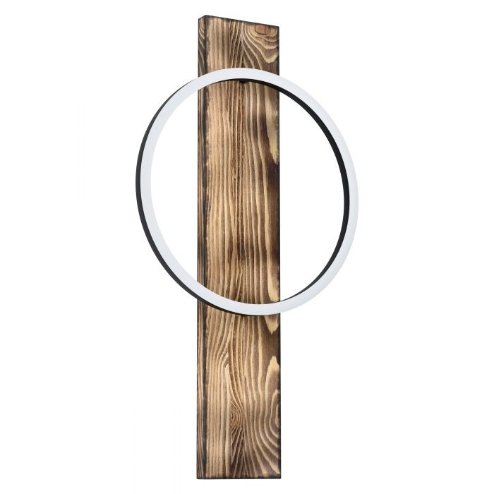 Eglo Boyal Lampada da Parete LED Vintage a 1 Luce in Acciaio e Legno - Design Rustico per Soggiorno e Corridoio