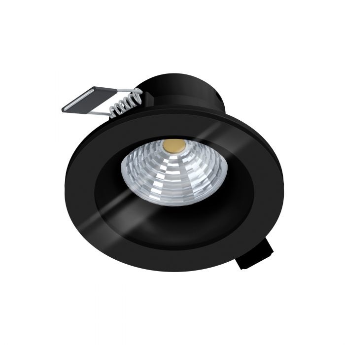 EGLO Faretto da Incasso Salabate LED 6W 4000K Dimmerabile in Alluminio Nero e Vetro Trasparente, Ø 8,8 cm, IP44
