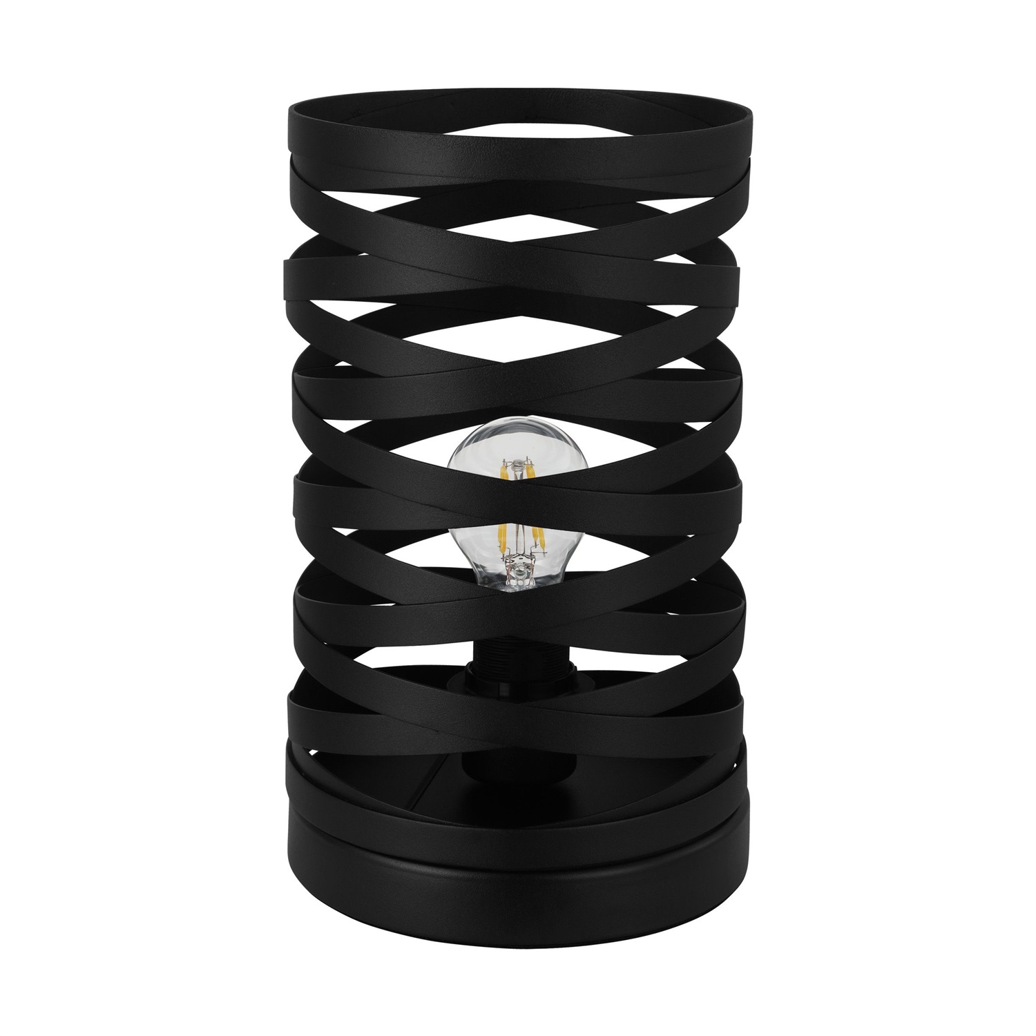 Eglo Lampada da Tavolo Cremella - Lampada Vintage Industriale in Metallo Nero con Interruttore E27 e Design a Spirale