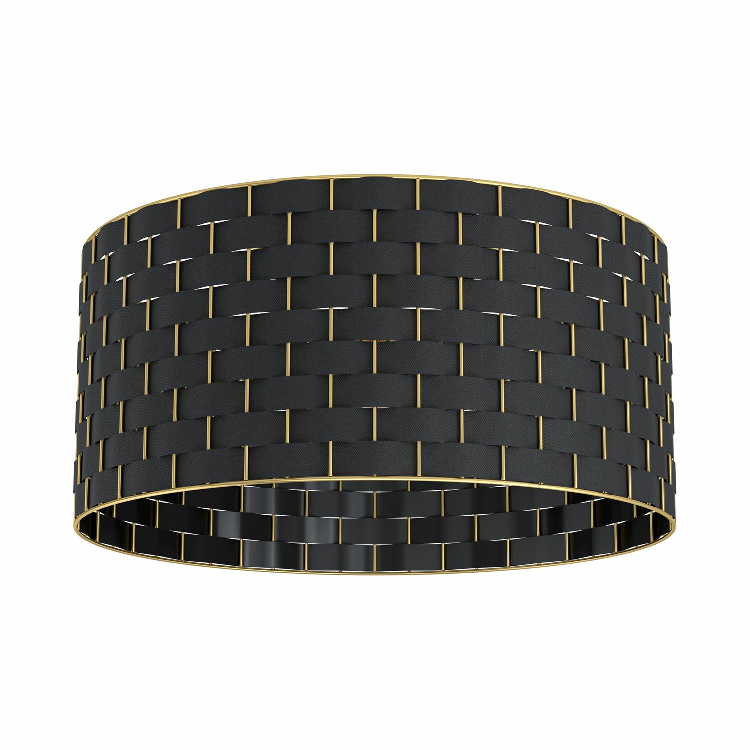 Eglo Marasales Lampada da Soffitto E27 in Tessuto Nero e Metallo Ottone - Design Moderno