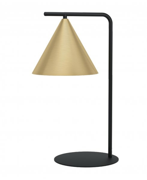 Eglo lampada da tavolo Narices minimalista in ottone spazzolato con interruttore e presa E27