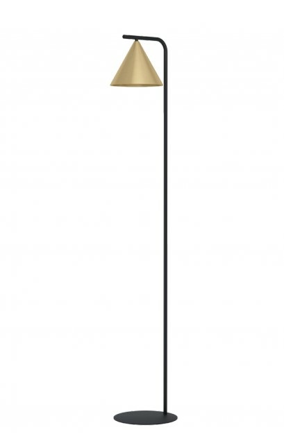 Eglo lampada da terra Narices minimalista in ottone spazzolato con interruttore e presa E27