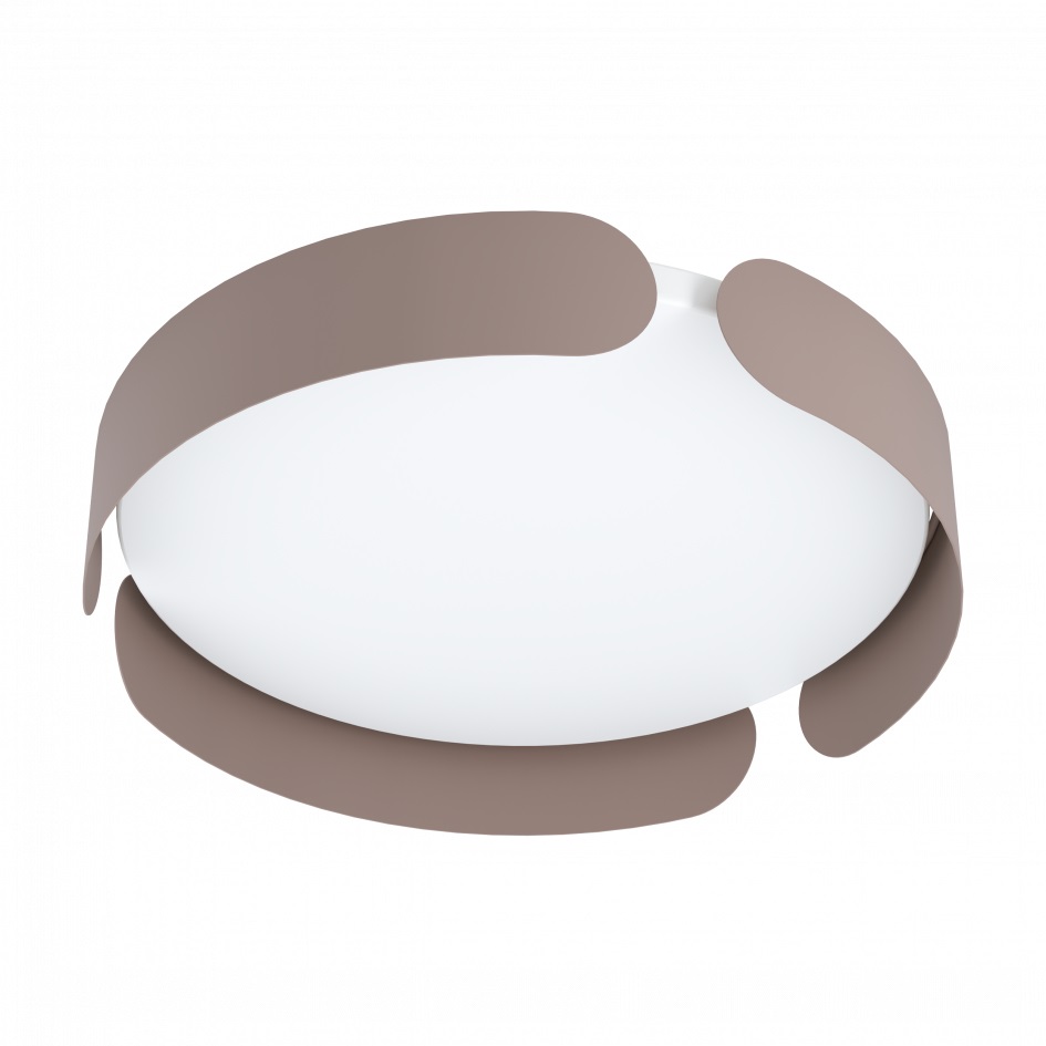EGLO Lampada a soffitto Valcasotto 24W 2500lm 3000K in metallo moka e plastica bianca, design minimalista per soggiorno e camera da letto